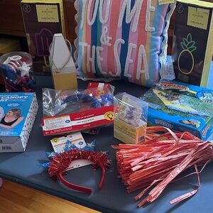 Vibrant Party Decoration Set with Red and Blue Accents